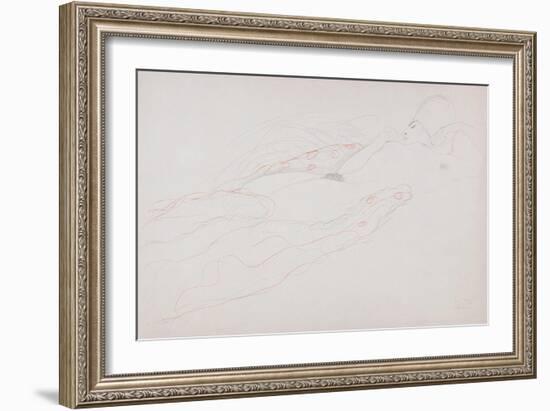 Reclining Nude-Gustav Klimt-Framed Giclee Print