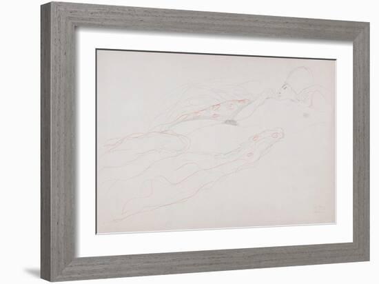 Reclining Nude-Gustav Klimt-Framed Giclee Print