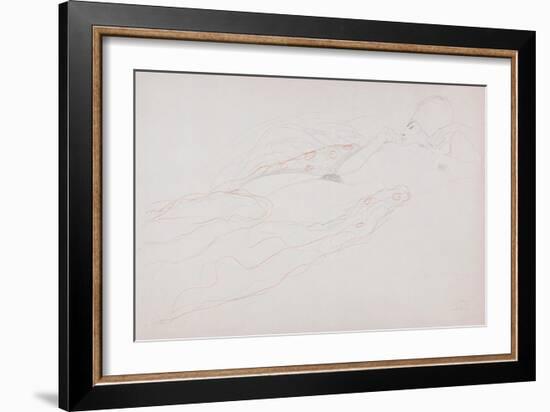 Reclining Nude-Gustav Klimt-Framed Giclee Print