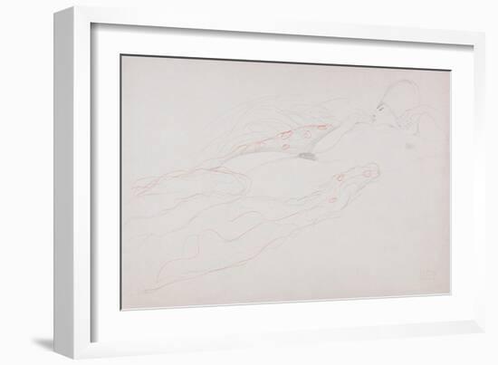 Reclining Nude-Gustav Klimt-Framed Giclee Print