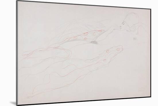 Reclining Nude-Gustav Klimt-Mounted Giclee Print