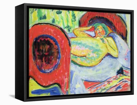 Reclining Nude-Ernst Ludwig Kirchner-Framed Premier Image Canvas