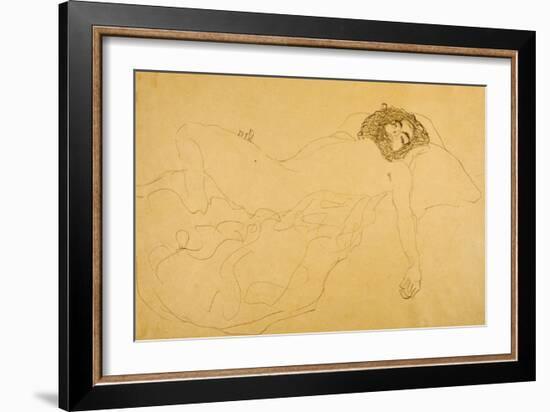 Reclining Nude-Gustav Klimt-Framed Giclee Print