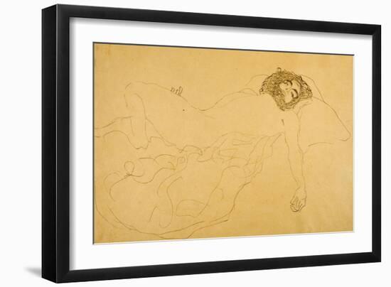 Reclining Nude-Gustav Klimt-Framed Giclee Print