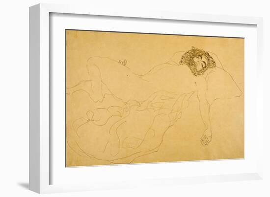 Reclining Nude-Gustav Klimt-Framed Giclee Print