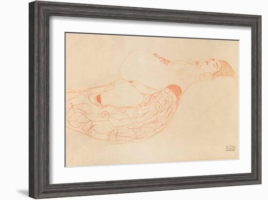 Reclining Semi-Nude (Masturbatin), 1912-1913-Gustav Klimt-Framed Giclee Print