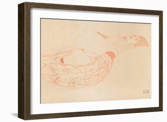 Reclining Semi-Nude (Masturbatin), 1912-1913-Gustav Klimt-Framed Giclee Print