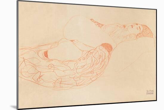 Reclining Semi-Nude (Masturbatin), 1912-1913-Gustav Klimt-Mounted Giclee Print