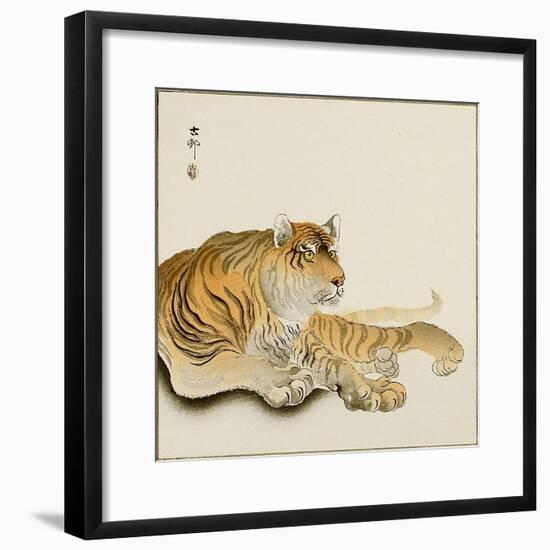 Reclining Tiger-Koson Ohara-Framed Premium Giclee Print