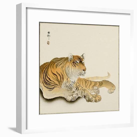 Reclining Tiger-Koson Ohara-Framed Premium Giclee Print