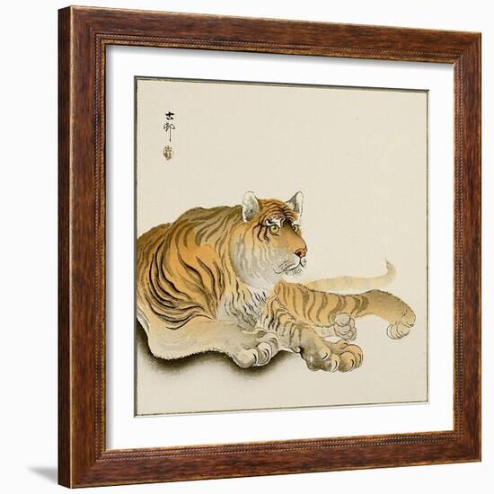 Reclining Tiger-Koson Ohara-Framed Premium Giclee Print