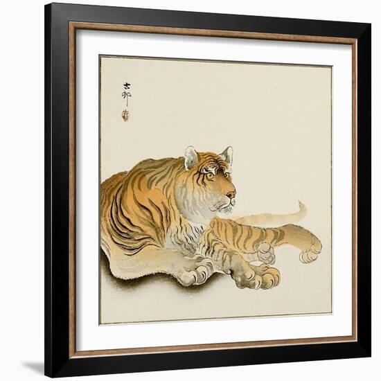 Reclining Tiger-Koson Ohara-Framed Premium Giclee Print