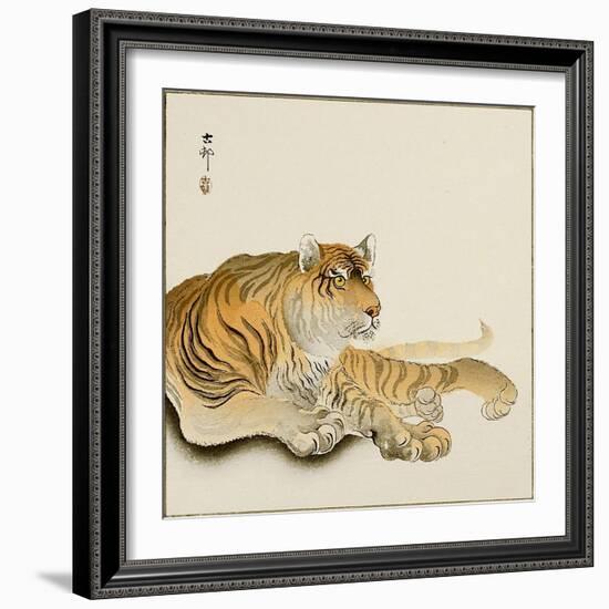 Reclining Tiger-Koson Ohara-Framed Premium Giclee Print