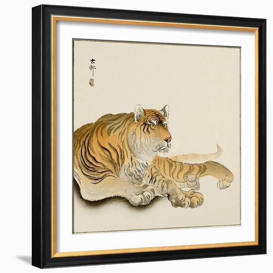 Reclining Tiger-Koson Ohara-Framed Premium Giclee Print