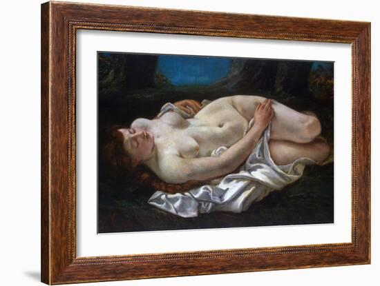 Reclining Woman, 1865-Gustave Courbet-Framed Giclee Print