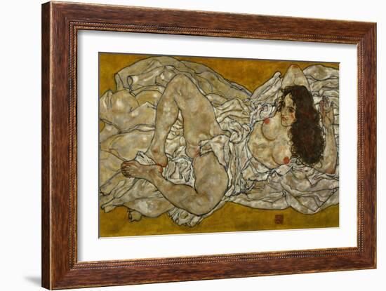 Reclining Woman, 1917-Egon Schiele-Framed Giclee Print