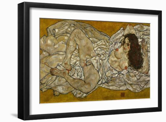 Reclining Woman, 1917-Egon Schiele-Framed Giclee Print