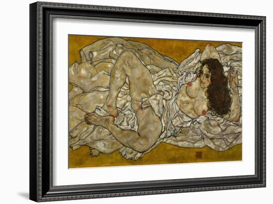 Reclining Woman, 1917-Egon Schiele-Framed Giclee Print