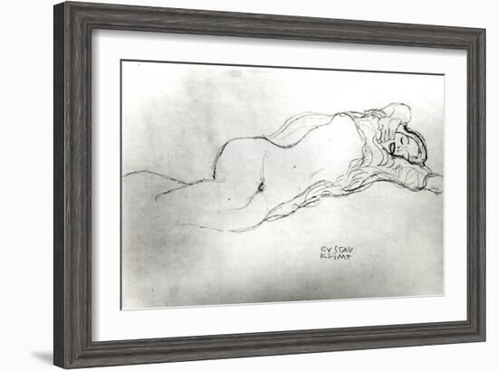 Reclining Woman, c.1914-Gustav Klimt-Framed Giclee Print