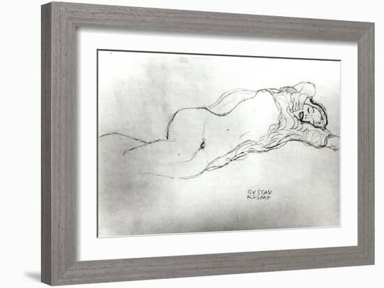 Reclining Woman, c.1914-Gustav Klimt-Framed Giclee Print