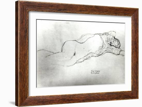 Reclining Woman, c.1914-Gustav Klimt-Framed Giclee Print