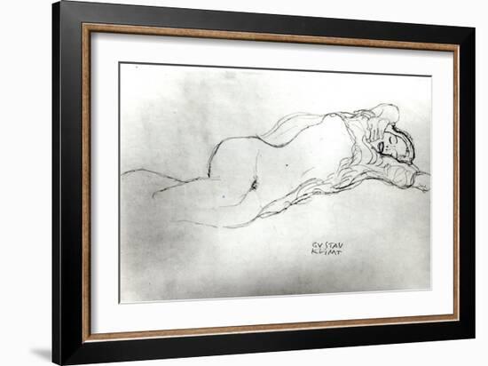 Reclining Woman, c.1914-Gustav Klimt-Framed Giclee Print