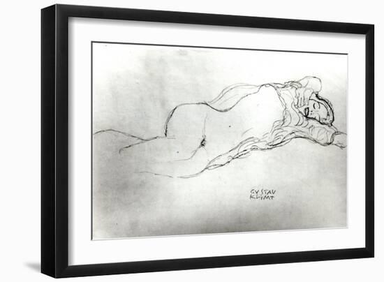 Reclining Woman, c.1914-Gustav Klimt-Framed Giclee Print