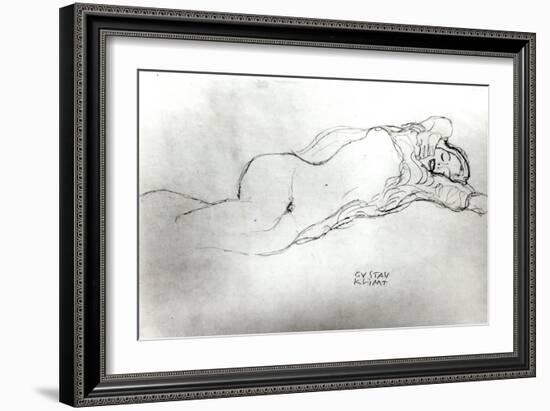 Reclining Woman, c.1914-Gustav Klimt-Framed Giclee Print