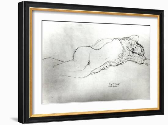 Reclining Woman, c.1914-Gustav Klimt-Framed Giclee Print