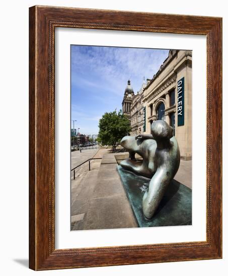 Reclining Woman Elbow Statue by Henry Moore, Leeds, West Yorkshire, Yorkshire, England, UK, Europe-Mark Sunderland-Framed Photographic Print