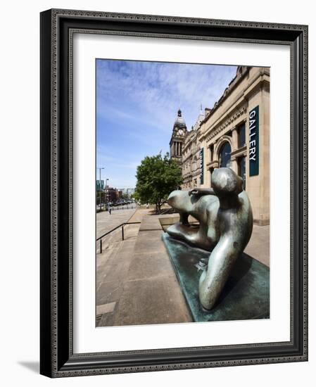 Reclining Woman Elbow Statue by Henry Moore, Leeds, West Yorkshire, Yorkshire, England, UK, Europe-Mark Sunderland-Framed Photographic Print