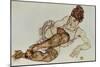 Reclining Woman with Black Stockings, 1917-Egon Schiele-Mounted Giclee Print