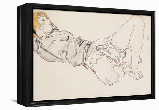 Reclining Woman with Blond Hair, 1912-Egon Schiele-Framed Premier Image Canvas