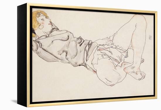 Reclining Woman with Blond Hair, 1912-Egon Schiele-Framed Premier Image Canvas