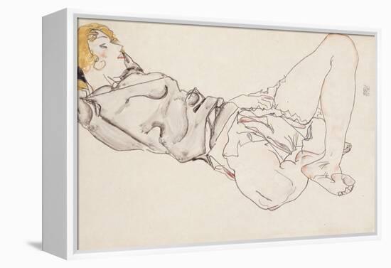 Reclining Woman with Blond Hair, 1912-Egon Schiele-Framed Premier Image Canvas