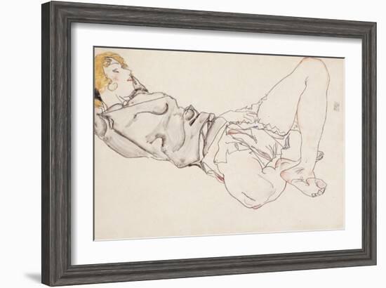 Reclining Woman with Blond Hair, 1912-Egon Schiele-Framed Giclee Print