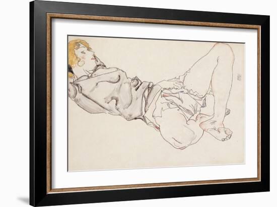 Reclining Woman with Blond Hair, 1912-Egon Schiele-Framed Giclee Print