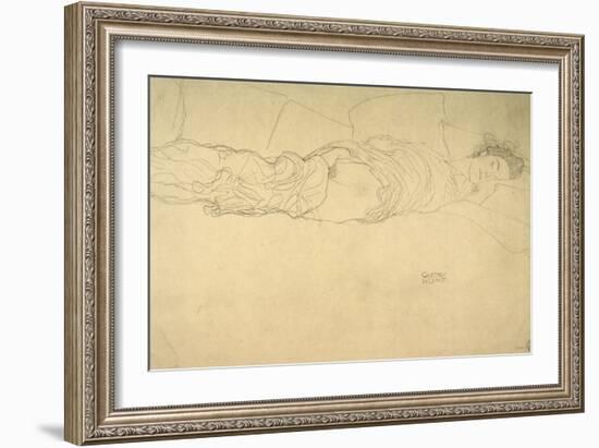 Reclining Woman-Gustav Klimt-Framed Giclee Print