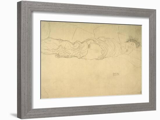 Reclining Woman-Gustav Klimt-Framed Giclee Print