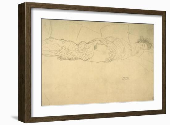 Reclining Woman-Gustav Klimt-Framed Giclee Print