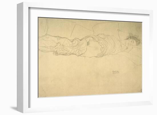 Reclining Woman-Gustav Klimt-Framed Giclee Print