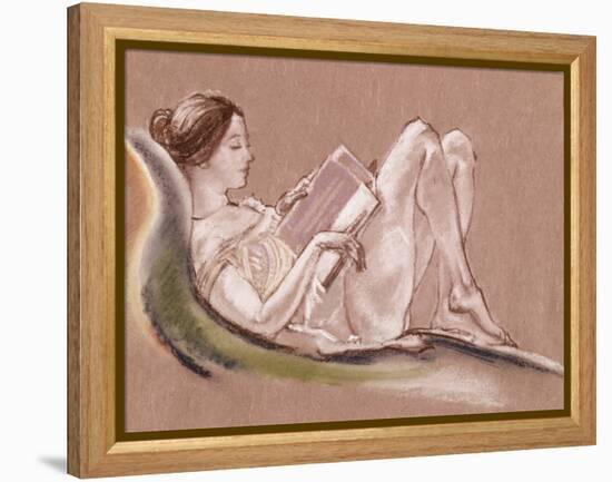 Reclining Woman-Arthur Bowen Davies-Framed Premier Image Canvas