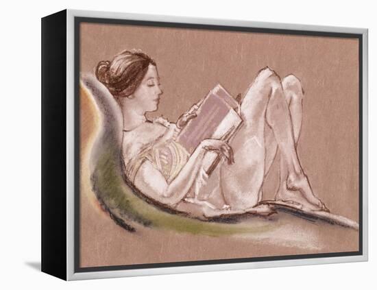 Reclining Woman-Arthur Bowen Davies-Framed Premier Image Canvas