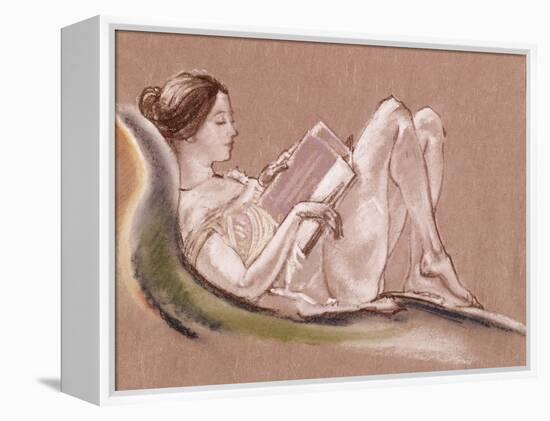 Reclining Woman-Arthur Bowen Davies-Framed Premier Image Canvas