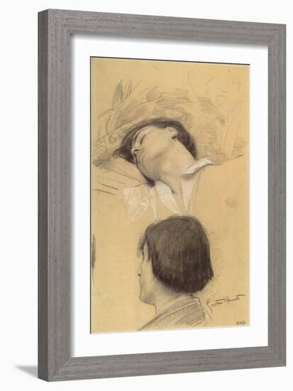 Reclining Young Man-Gustav Klimt-Framed Giclee Print