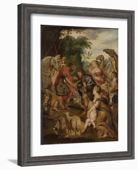 Reconciliation of Jacob and Esau-Peter Paul Rubens-Framed Art Print