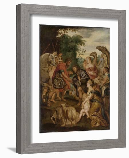 Reconciliation of Jacob and Esau-Peter Paul Rubens-Framed Art Print