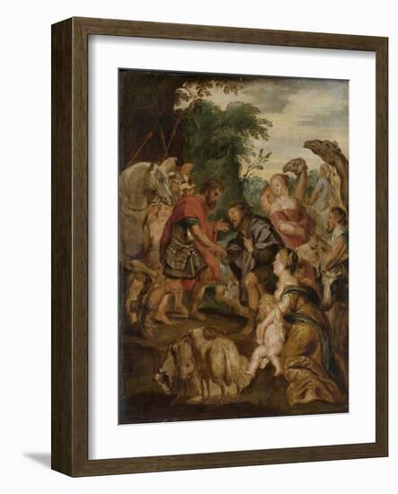 Reconciliation of Jacob and Esau-Peter Paul Rubens-Framed Art Print