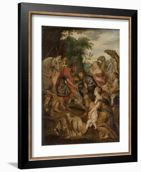 Reconciliation of Jacob and Esau-Peter Paul Rubens-Framed Art Print