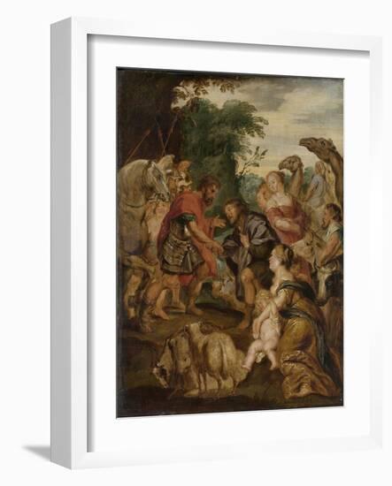 Reconciliation of Jacob and Esau-Peter Paul Rubens-Framed Art Print